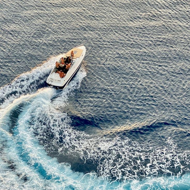 Business escape on yacht